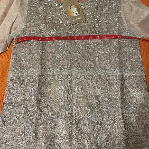 NWT 3 Piece Beechtree Silver Embroidered Outfit Size 8 - Picture 9 of 12